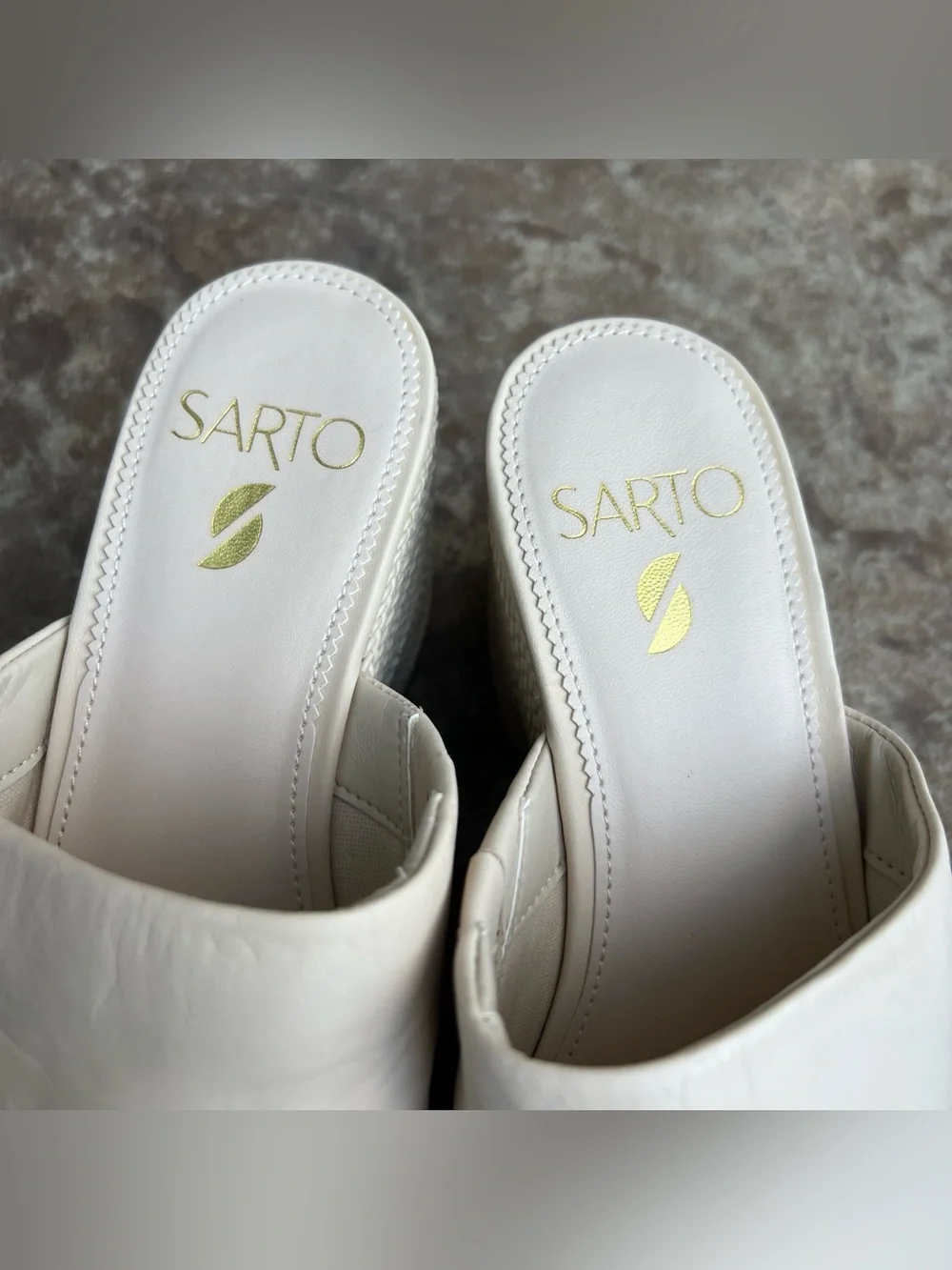 NEW Franco Sarto Womens Coco Platform Sandals Creamy Beige Sz 8.5